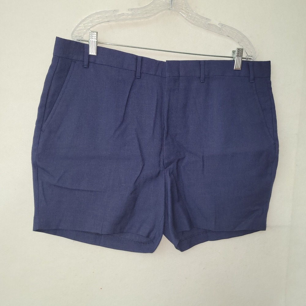 The Fox Collection Mens‎ Vintage Navy Blue Tailored Dress Shorts Size 40 Waist